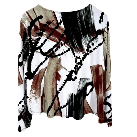 By JJ Womens XL Cropped Wearable Art to Wear Unique Artsy Blouse Shirt Top - Picture 7 of 7